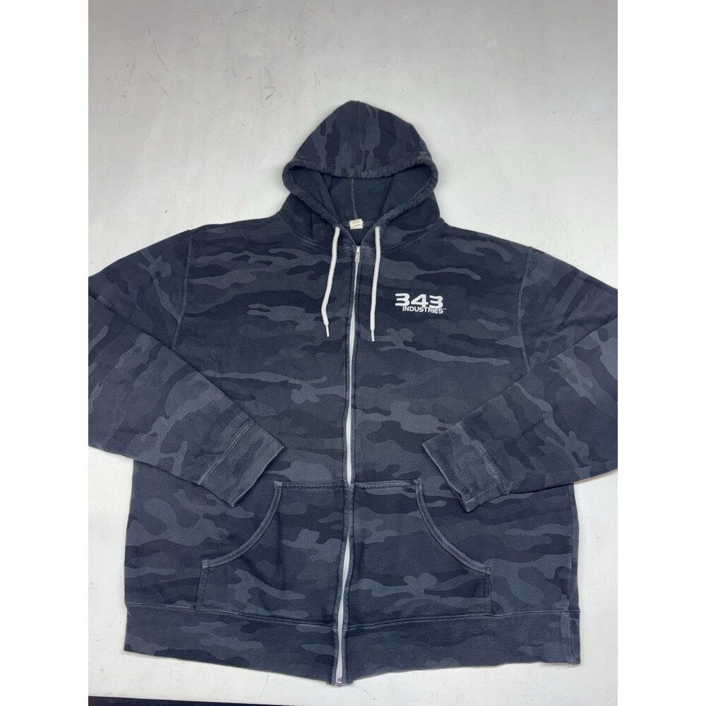 343 Industries Halo UNSC Employee Hoodie 3XL Black Camo Hoodie Zip Up